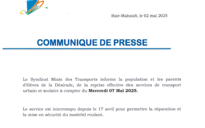 COMMUNIQUE DE PRESSE