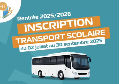 Transport scolaire : inscription du 02 juillet au 30 septembre 2025
